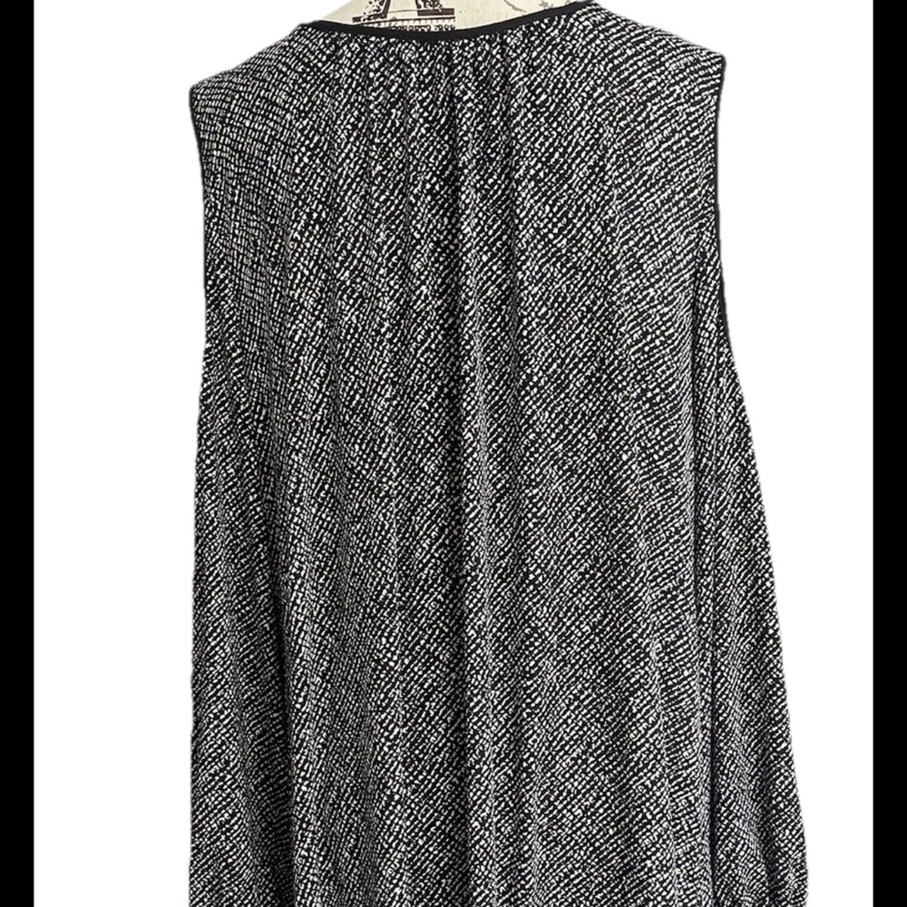 Apt. 9 Cold-Shoulder Shift Dress Long Sleeves Black/White Women’s Size XL